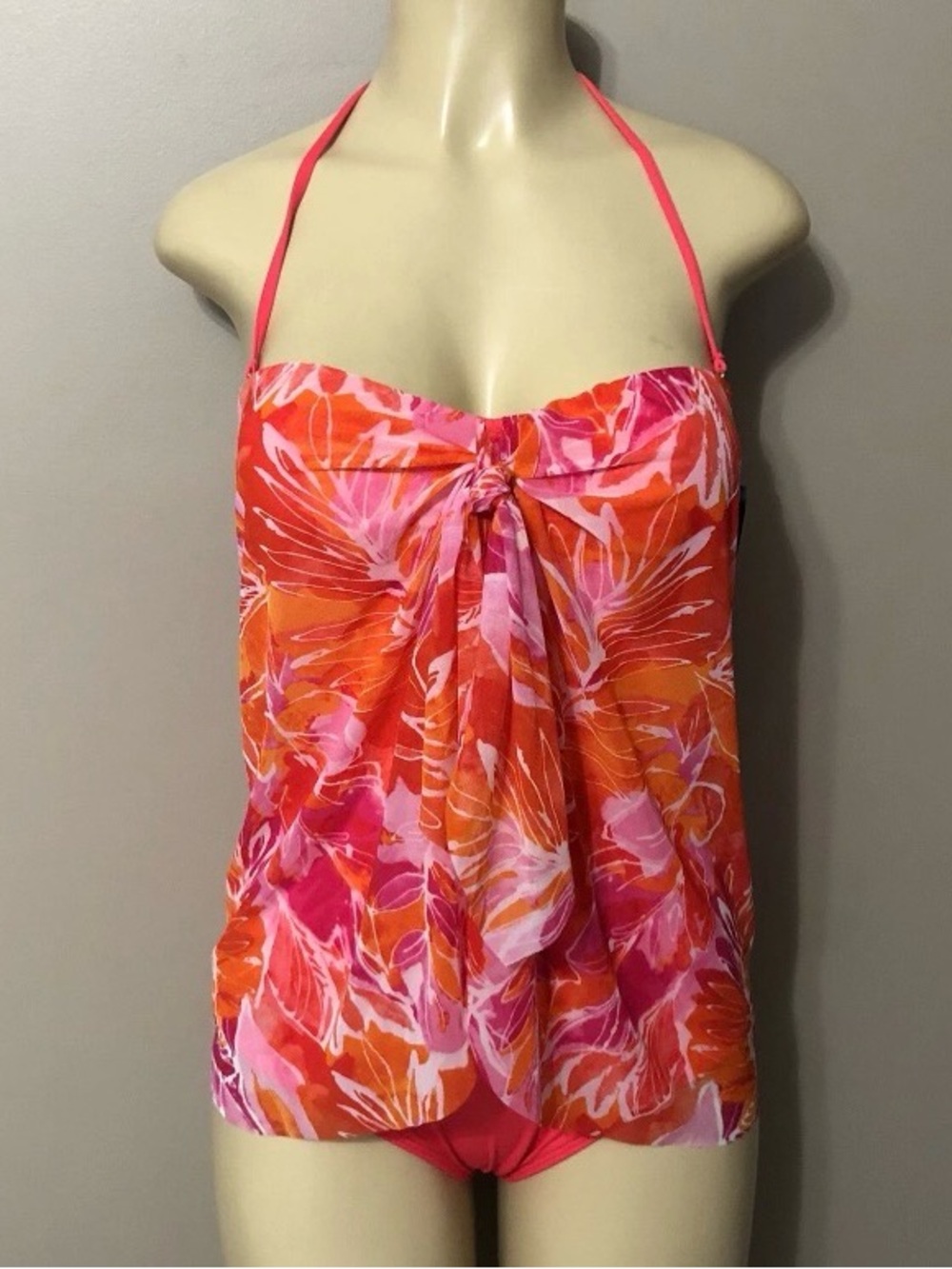 Lauren Ralph Lauren NWT Women Sz 10 Flyaway Orange/Multicolor One Piece Swimsuit
